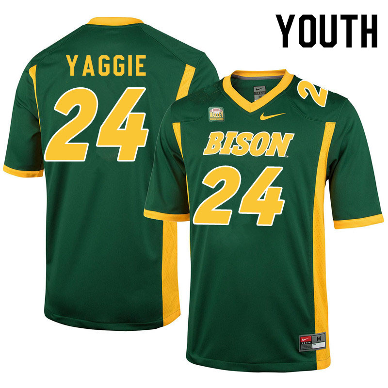 Youth #24 Carson Yaggie North Dakota State Bison College Football Jerseys Sale-Green - Click Image to Close